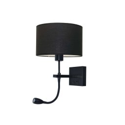 Artdelight Wandlamp Quad incl. kap Ø 20 cm zwart