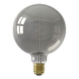 Calex LED Full Glass Flex Filament Globe Lamp 240V 4W 136lm E27 G125, Titanium 1800K Dimmable