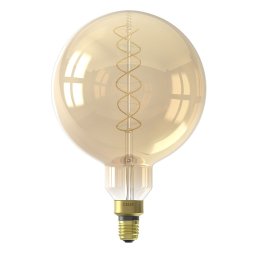 Calex LED Full Glass Flex Filament MegaGlobe 240V 3W E27 G200, Gold 2200K Dimbaar