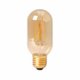 Calex LED volglas Filament buismodel lamp 240V 3,5W 250lm E27 T45x110, Goud 2100K Dimbaar