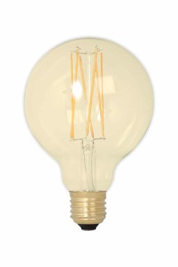 Calex LED volglas LangFilament Globelamp 240V 3,5W 250lm E27 GLB80, Goud 2100K Dimbaar