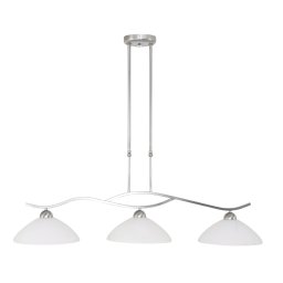 Eettafellamp Capri | 2 lichts | staal / wit | glas / metaal | in hoogte verstelbaar tot 125 cm | 112