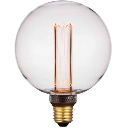 Freelight 3 standen lamp GlobeØ125mm, LED, Helder Glas, Lang Filament, 240V 5W 200lm E27 1800K