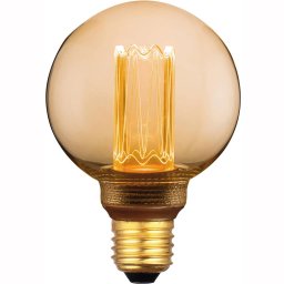 Freelight 3 standen lamp GlobeØ80mm, LED, Goud Glas, Lang Filament, 240V 5W 200lm E27 1800K