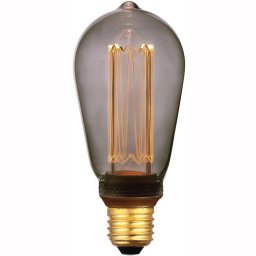 Freelight 3 standen lamp RustiekØ64mm, LED, Smoke Glas, Lang Filament, 240V 5W 100lm E27 2000K