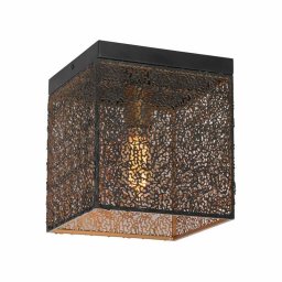 Freelight Plafondlamp Avola H 25 cm L 22 cm zwart goud