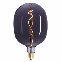 Highlight Egg-Maxi LED Titanium Glas Spiraal Filament 240V 4W 100lm E27, 2200K Dimbaar, energielabel