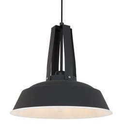 Industriële hanglamp Eden | 1 lichts | zwart | metaal | Ø 42 cm | in hoogte verstelbaar tot 200 cm |