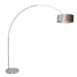 Industriële vloerlamp Sparkled light | 1-lichts | staal geborsteld / velours taupe | Ø 50 cm |