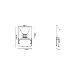 Integratech LED floodlight QT 50W PIR-2