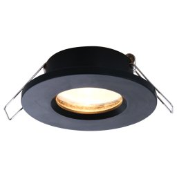 Kantelbare Pelite spot voor badkamer | 1-lichts GU10 | mat zwart | 7 cm hoog | industriële lamp |