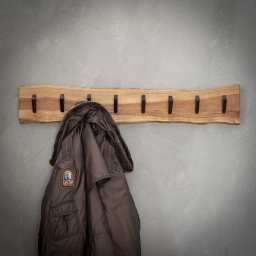 Kapstok Edge | 8 haken | bruin / zwart | hout / metaal | 90 x 15 cm | hal | modern design