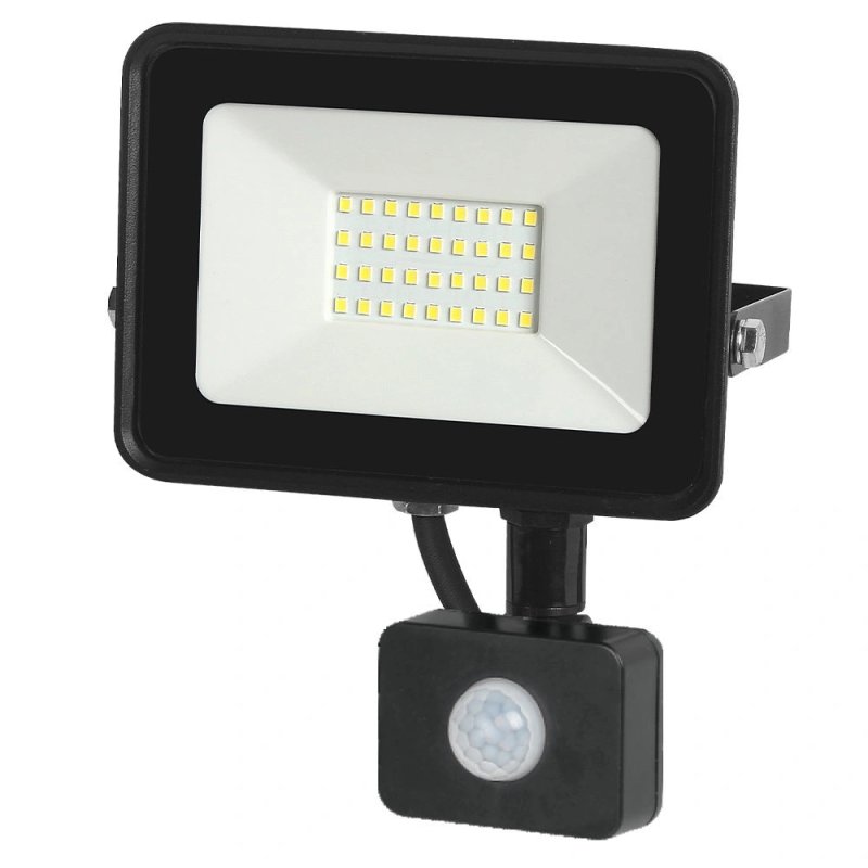 Led schijnwerper aluminium met sensor - 30 watt