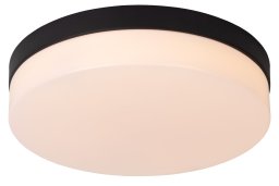 Lucide BISKIT - Plafonnière Badkamer - Ø 28 cm - LED - 1x18W 2700K - IP44 - Beweging & dag/nacht sensor - Zwart