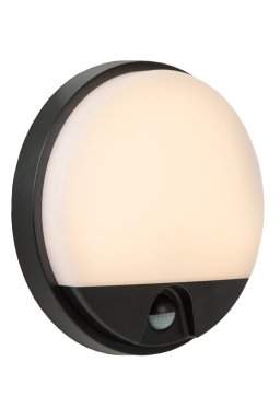 Lucide HUPS IR - Wandlamp Binnen/Buiten - Ø 21 cm - LED - 1x10W 3000K - IP54 - Beweging & dag/nacht sensor - Zwart