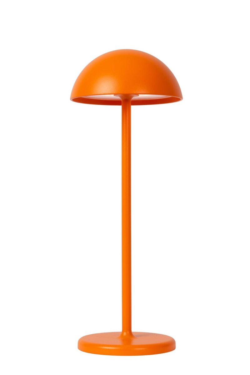 Lucide JOY - Oplaadbare Tafellamp Binnen/Buiten - Accu/Batterij - Ø 12 cm - LED Dimb. - 1x1,5W 3000K - IP54 - Oranje