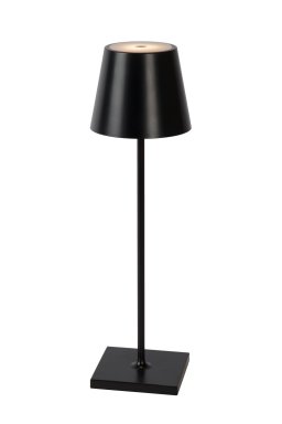 Lucide JUSTIN - Oplaadbare Tafellamp Binnen/Buiten - Accu/Batterij - Ø 11 cm - LED Dimb. - CCT - 1x2,2W 2700K/3000K - IP54 - Zwart