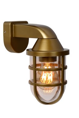 Lucide LEWIS - Wandlamp Binnen/Buiten - 1xE27 - IP44 - Mat Goud / Messing