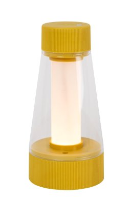 Lucide LORALI - Oplaadbare Tafellamp Binnen/Buiten - Accu/Batterij - Ø 7,7 cm - LED Dimb. - IP44 - Okergeel