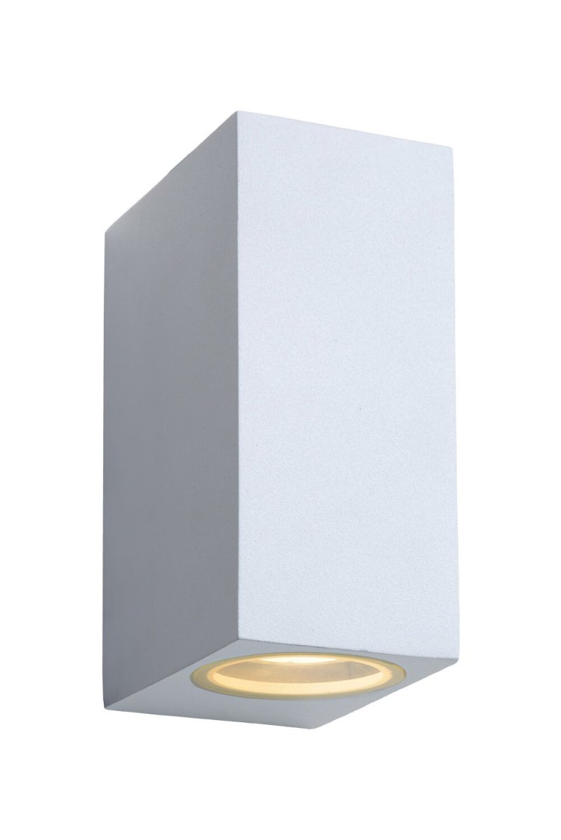 Lucide ZORA-LED - Wandspot / Wandlamp Binnen/Buiten - LED Dimb. - GU10 - 2x5W 3000K - IP44 - Wit