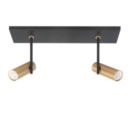 Moderne Trend balkspot | 2 lichts | zwart/goud | metaal | GU10 |Ø 20 cm | zwenk- en kantelbaar |