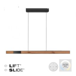 Neuhaus PURE Hanglamp e-Lift + e-Slide L 120-200 cm zwart hout