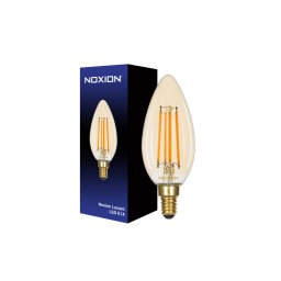 Noxion Lucent LED E14 Kaars Filament Amber 4.1W 350lm - 822 Zeer Warm Wit | Dimbaar - Vervangt 40W