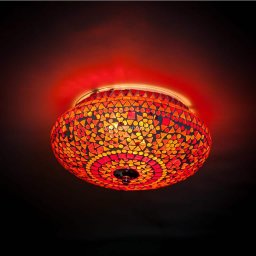 Oosterse mozaïek plafondlamp Indian Design rood oranje Ø50cm