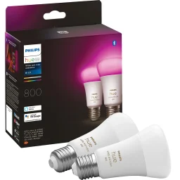 Philips HUE Lichtbron E27 800 Lumen White and color Ambiance 2 pack