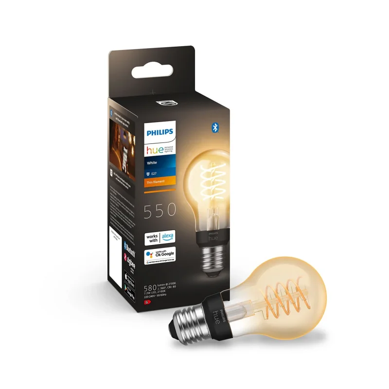 Philips HUE Lichtbron E27 Filament A60 White