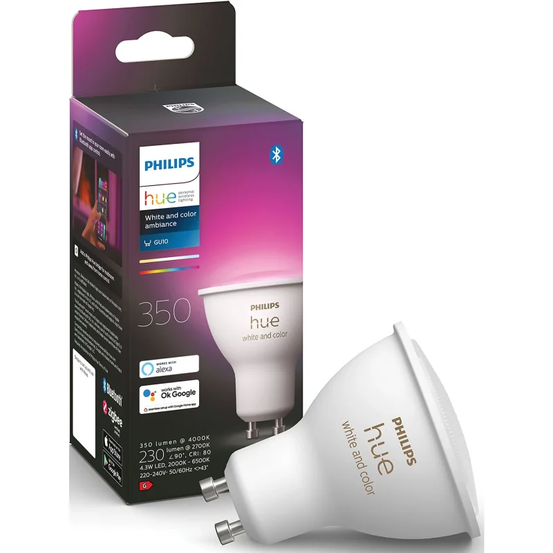 Philips HUE Lichtbron GU10 350 Lumen White and Color Ambiance