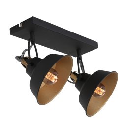 Plafondlamp Nové | 2 lichts | zwart / goud | metaal | Ø 15 cm | eetkamer / woonkamer / slaapkamer