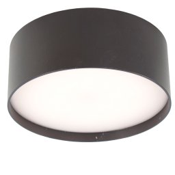 Plafondlamp rond Lune | 1 lichts led | zwart | kunststof / metaal | rondØ 15 cm hoog 6 cm | Ø 15 cm