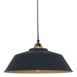 Scandinavische hanglamp Nové | 1 lichts | zwart / goud | metaal | Ø 42 cm | in hoogte verstelbaar