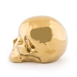 SELETTI MEMORABILIA WHITE AND GOLD 25 x 14 cm - My skull