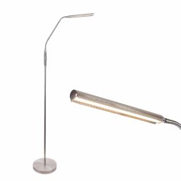 Staande leeslamp Murcia | 1 lichts | grijs / staal / zilver | metaal | 145 cm hoog |Ø 24 cm voet |