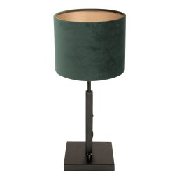 Tafellamp Stang met linnen kap | 1 lichts | groen / zwart | metaal / stof |Ø 20 cm | 40 cm hoog |