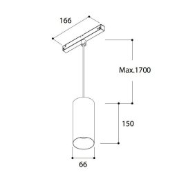 TAL FUNNEL SUSPENSION 150 TRACK 48V trackverlichting-4