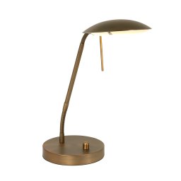 Verstelbare bronzen led bureaulamp Eloi | 1 lichts | brons / bruin | glas / metaal | 46 cm |Ø 17 cm