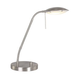 Verstelbare bureaulamp Eloi | 1 lichts | staal / staal / zilver | glas / metaal | 46 cm |Ø 17 cm |