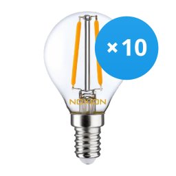 Voordeelpak 10x Noxion Lucent LED E14 Kogel Filament Helder 4.5W 470lm - 827 Zeer Warm Wit | Vervangt 40W