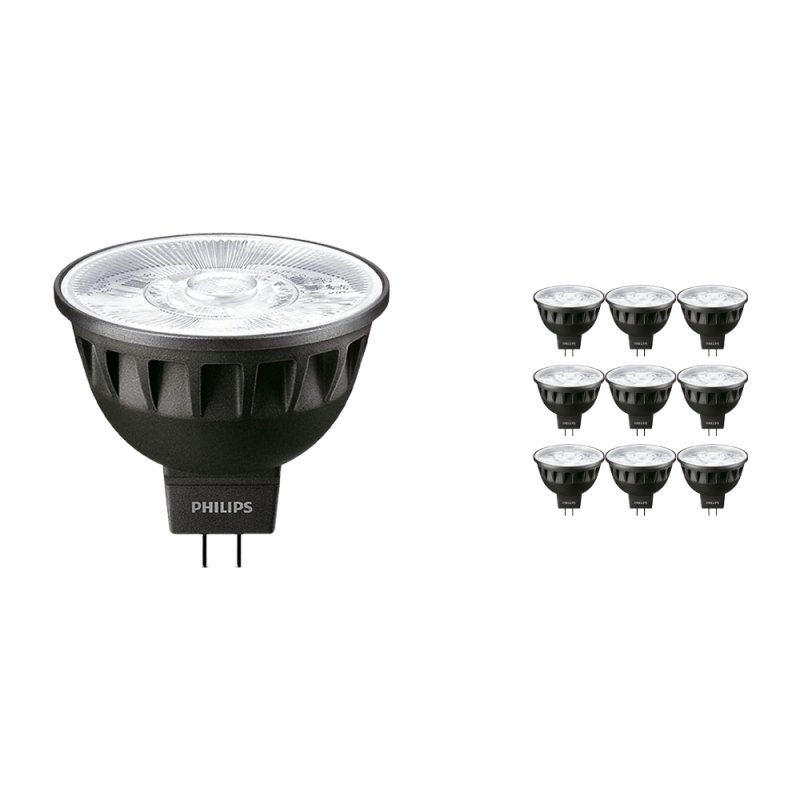 Voordeelpak 10x Philips Master LEDspot GU5.3 MR16 6.7W 420lm 36D - 927 Zeer Warm Wit | Beste Kleurweergave - Dimbaar - Vervangt 35W