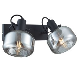 Wandlamp Glaslic | 1-lichts | smoke glas / zwart | modern design | woonkamer / slaapkamer |Ø 25 cm