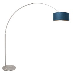 Wandlamp Gramineus | 1-lichts | draaibaar, kantelbaar, uitschuifbaar | blauw / geborsteld staal |Ø