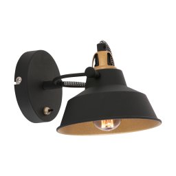 Wandlamp Nove industrieel | draaibare en kantelbare lampenkap | wit met mat zwart en zacht goud |Ø