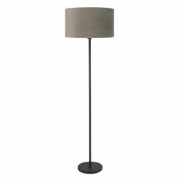 Zwarte vloerlamp met kap fluweel grijsØ 45cm